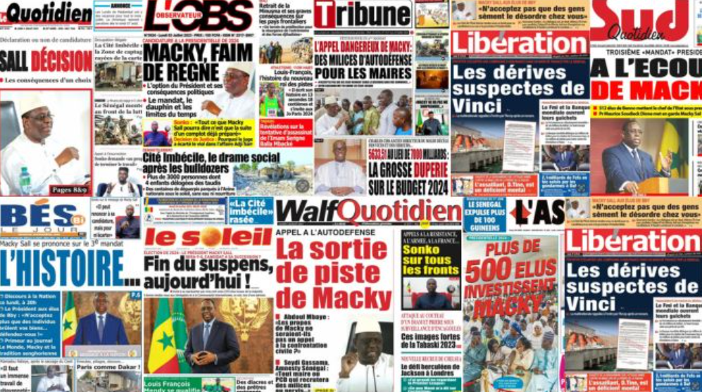 UNE des journaux - Revue de presse - Titres